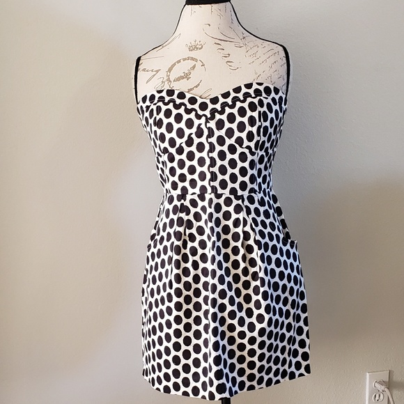 Twenty One Dresses & Skirts - Black and white polka dot strapless dress